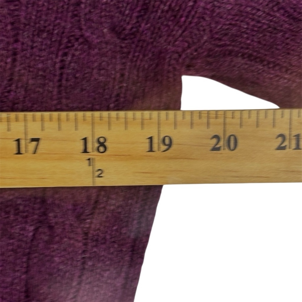 Polo Ralph Lauren Deep Burgundy Cable Knit Turtleneck Sweater Wool Cashmere Sz S - Picture 11 of 12